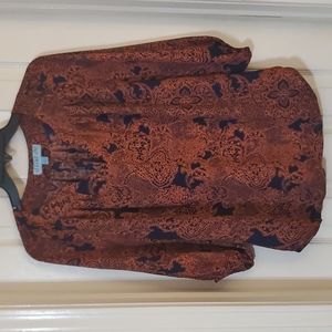 Orange‎ and Blue Blouse